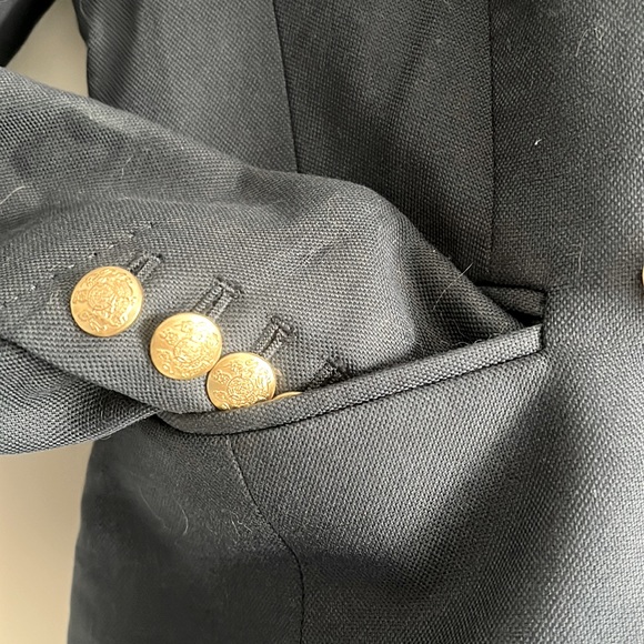 Banana Republic navy faux double breasted single hook blazer with pockets - Picture 3 of 10